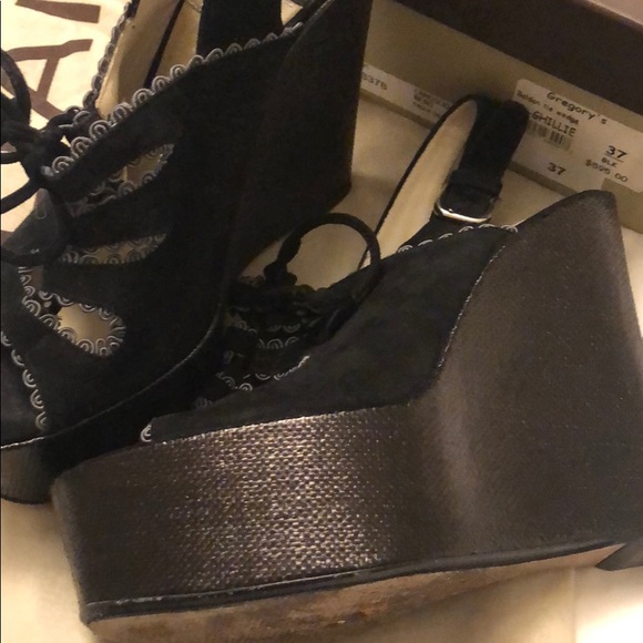 Baldan Italian 5in tie black wedge - Picture 3 of 4